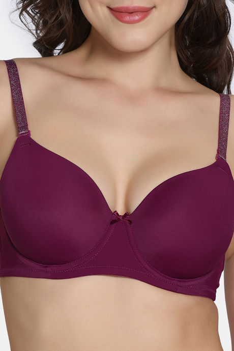 Zivame Twilight Thistle Padded Wired 3/4Th Coverage T-Shirt Bra - Dark Purple — image 5